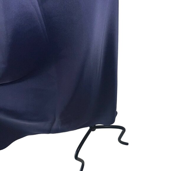 Victorias Secret Womens Skirt Size Medium Blue Satin Slip Midi Elastic Waist - Picture 7 of 8